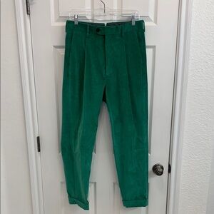Todd Snyder Green Corduroy Pants Relaxed Fit